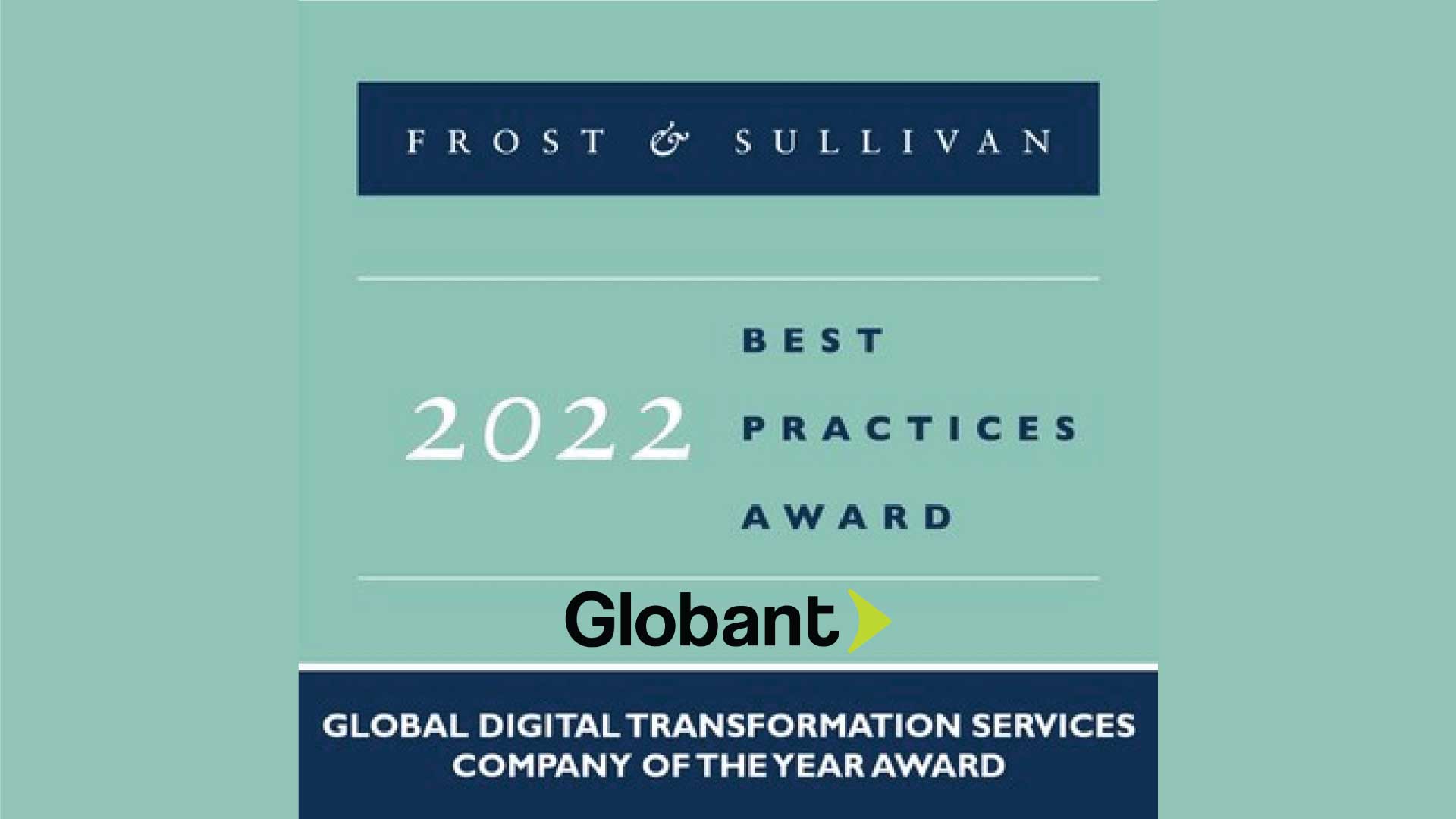 Globant Recognized by Frost & Sullivan with the 2022 Company of the Year Award in the Global Digital Transformation Services Industry