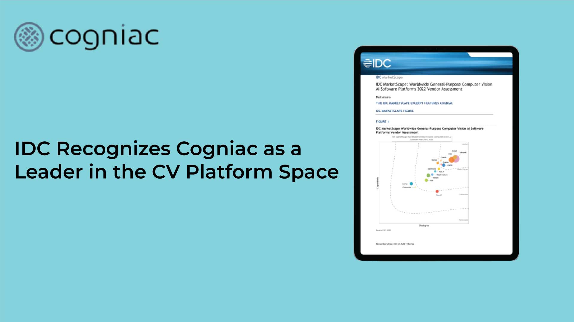 Cogniac Named a “Leader” in IDC MarketScape: Worldwide General-Purpose Computer Vision AI Software Platforms