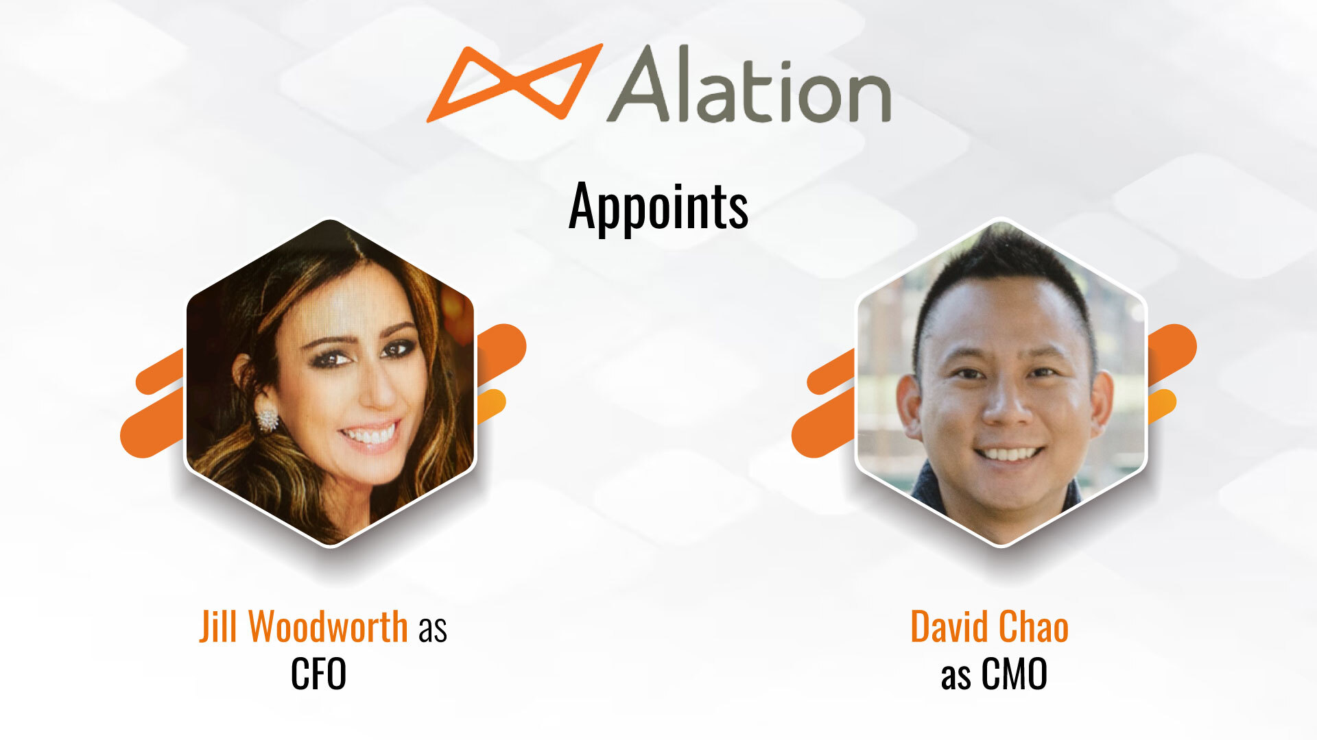 Alation Appoints Jill Woodworth as Chief Financial Officer and David Chao as Chief Marketing Officer