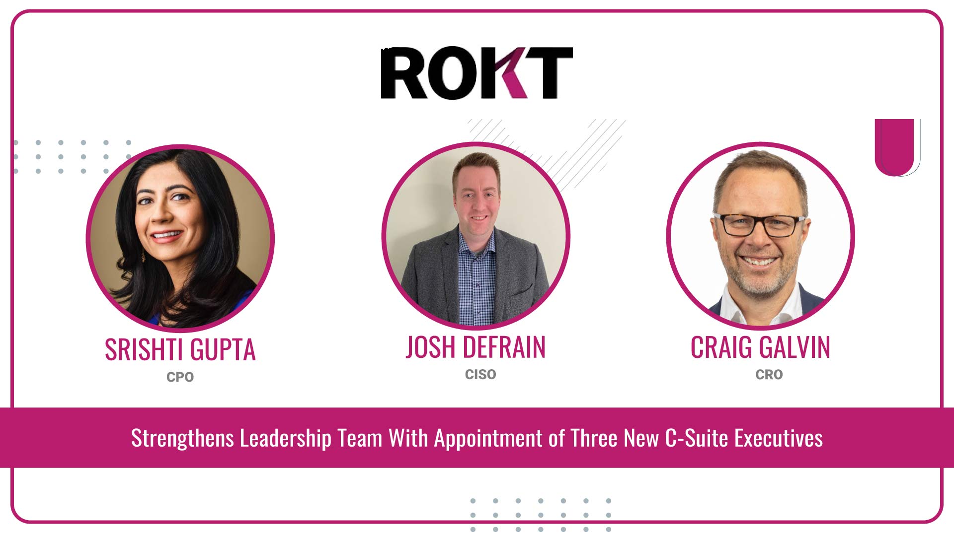 ROKT STRENGTHENS LEADERSHIP TEAM WITH APPOINTMENT OF THREE NEW C-SUITE EXECUTIVES