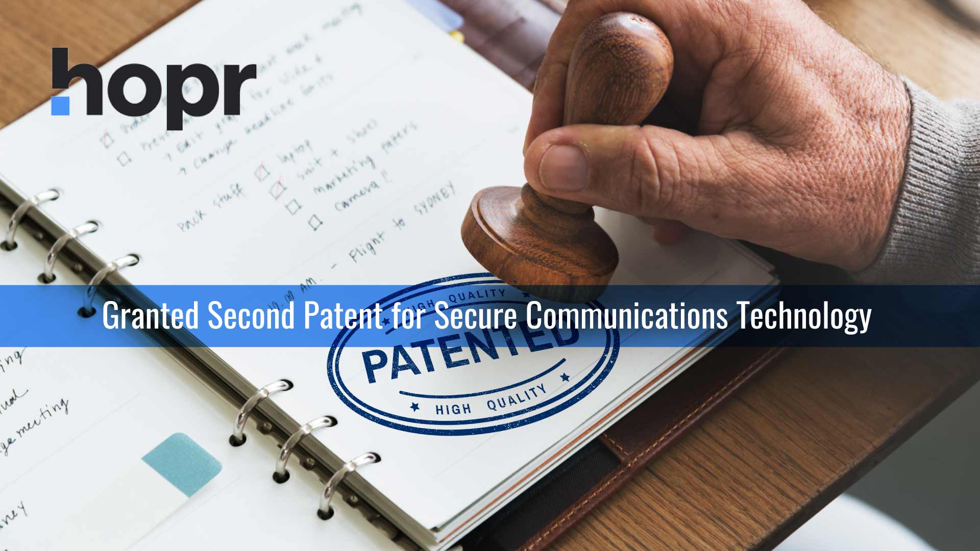 Hopr.co Granted Second Patent for Secure Communications Technology