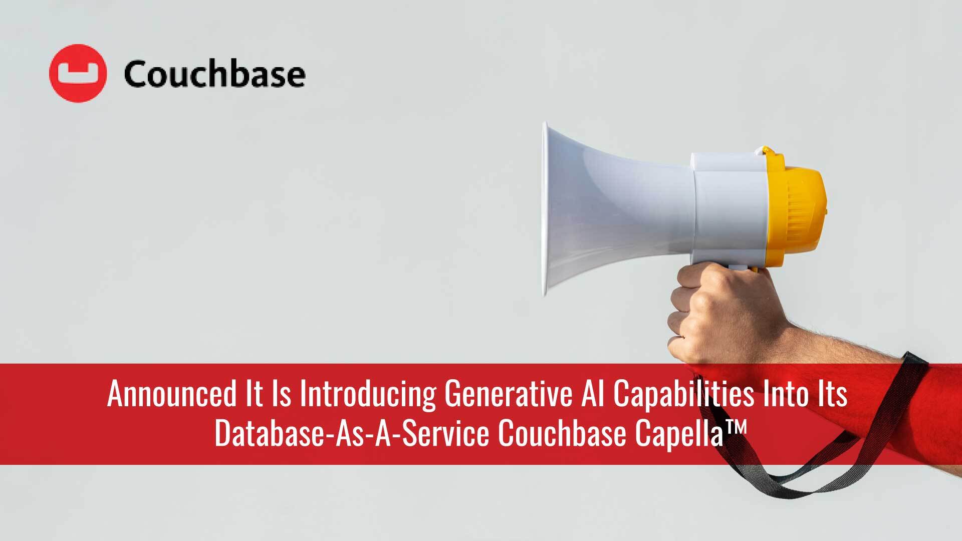 Couchbase to Advance Developer Productivity by Adding Generative AI to Capella Database-as-a-Service