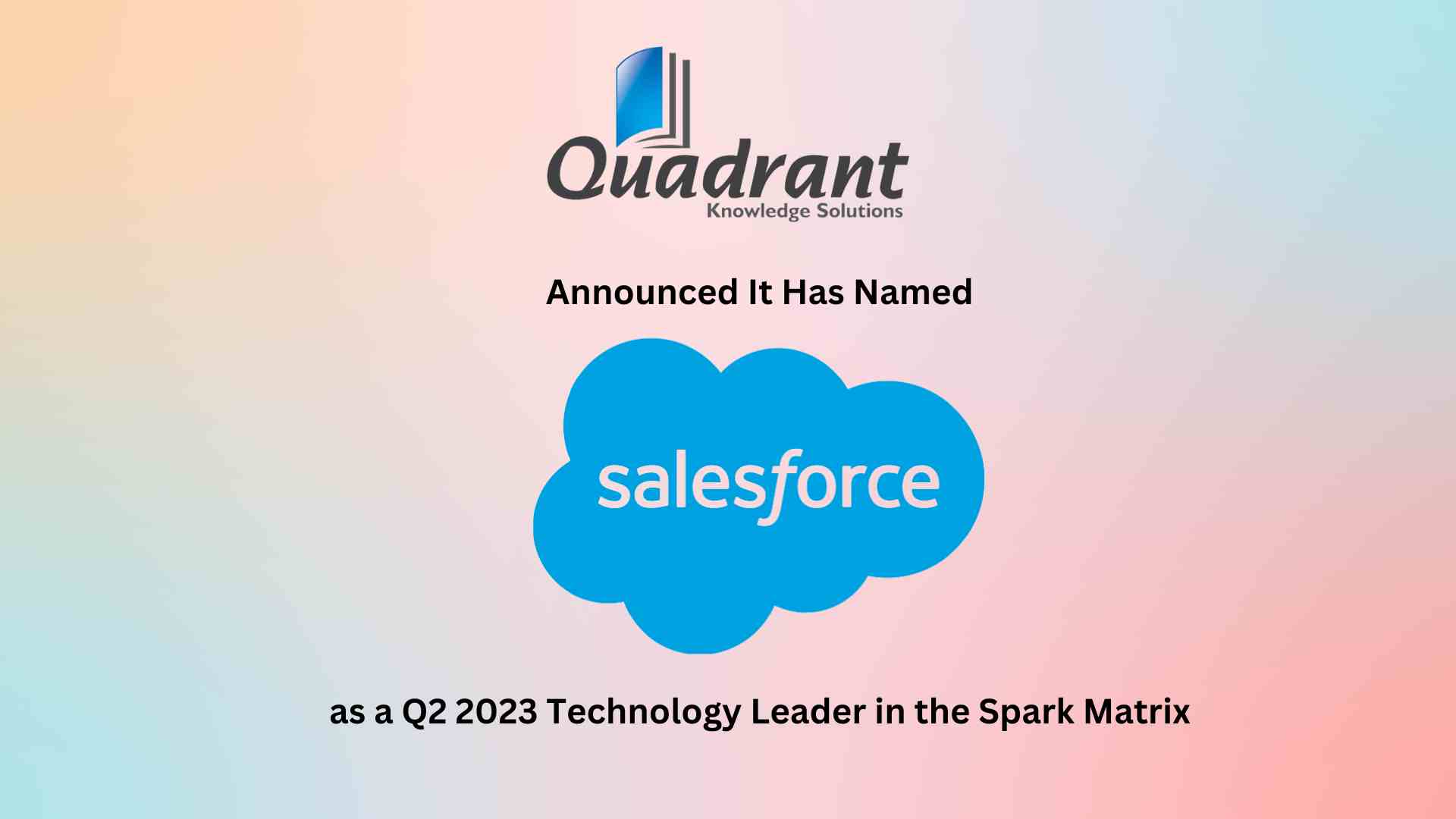 Salesforce positioned as a Leader in the SPARK Matrix for Customer Loyalty Solutions, Q2, 2023, by Quadrant Knowledge Solutions