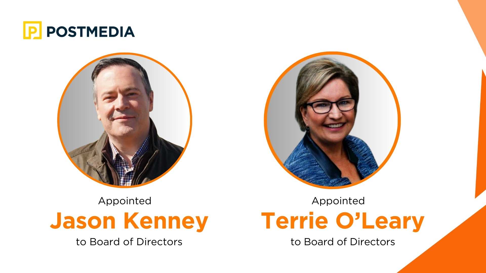 Postmedia Appoints Jason Kenney and Terrie O’Leary to Board of Directors