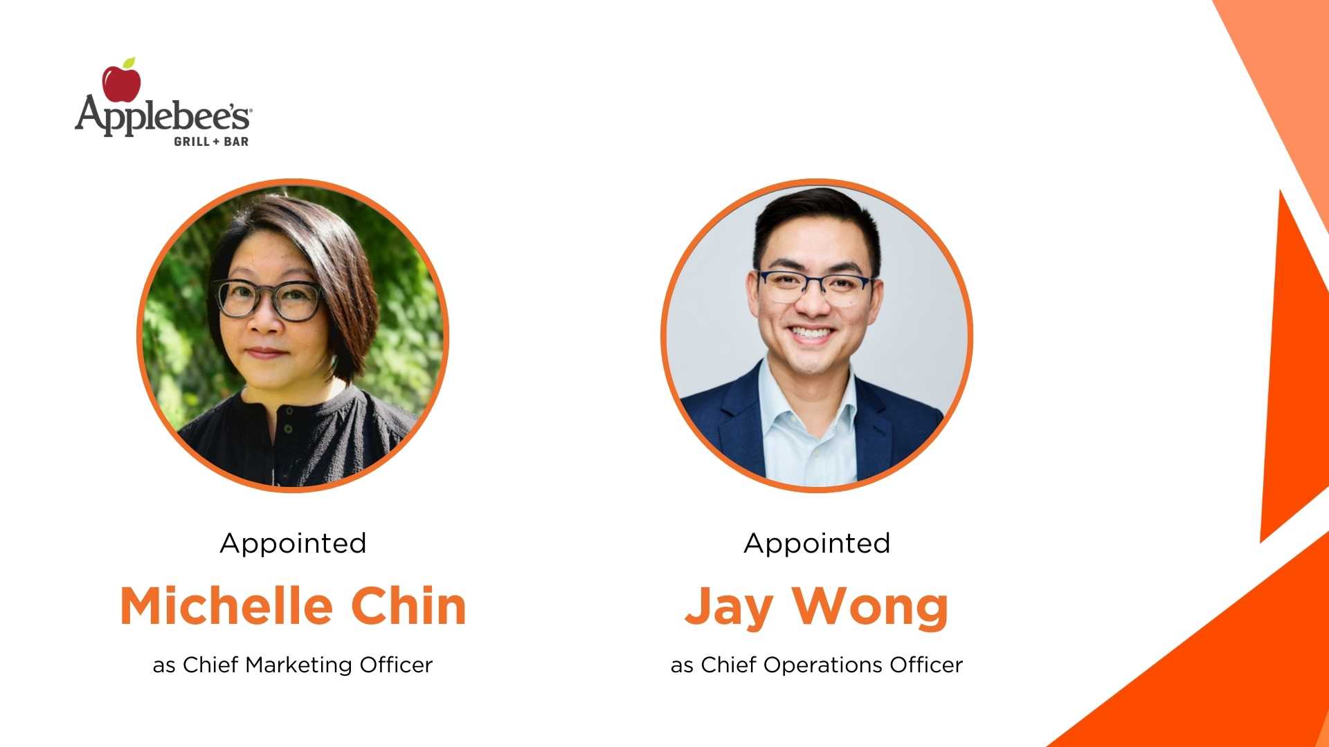 Applebee’s Taps Michelle Chin as CMO and Jay Wong as COO to Drive Growth and Innovation